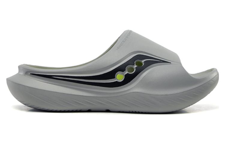 Men's Slippers Saucony Cradle Slip Resistant Abrasion Resistant Slide Slippers Unisex Gray Black