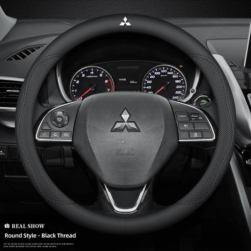 38cm Car Anti-slip Embossed PU Leather Steering Wheel Cover For Mitsubishi Eclipse Lancer Outlander Pajero ASX Colt I200 Ex Star