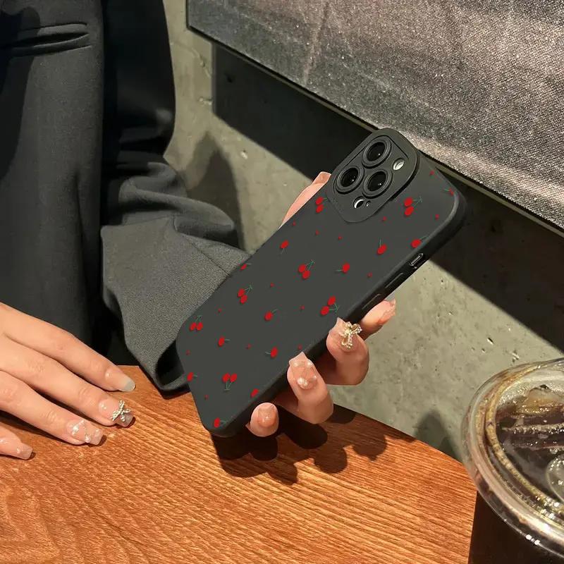 Милый Чехол для Телефона из Силикона с Рисунком Вишни Для Xiaomi Mi 15 14T 13T 12T Pro 14 13 11 Lite 5G NE Poco F6 F5 X5 M6 X7 Pro Мягкая Крышка