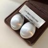 Brushed Metal Oval Egg-Shaped Earrings 2026 New Popular Style High-End Earrings European and American Style Light Luxury Minimalist Ear Studs
