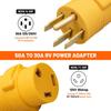 MECMO 50 Amp To 30 Amp RV Adapter, NEMA 14-50P To NEMA TT-30R 50A Male To 30A Female RV Plug Adaptor Connector, 4 Prong RV Power To 3 Prong