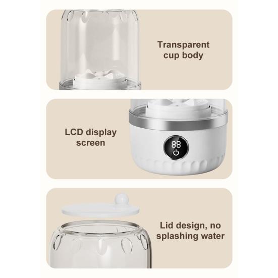 Portable Mini Washing Machine Automatic Laundry Cup for Underwear & Socks Quiet Operation Efficient Baby Clothes Washer for Travel Camping