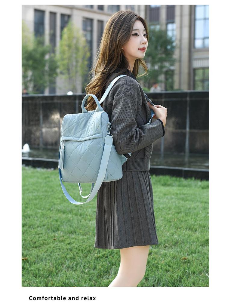 Женская многофункциональная сумка 2025: На плечо, Рюкзак, Через плечо, Клетчатый дизайн