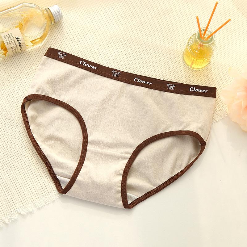3pcs/set Women's Cotton Mid Waist Alphabet Mirade Color Panties Soft Breathable Triangle Pants