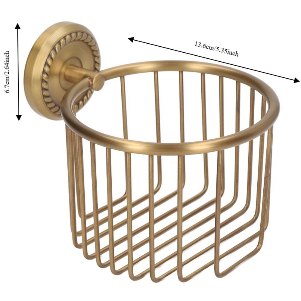 Copper Toilet Paper Rack Hollow Out Tissue Roll Basket Tissue Dispenser  Home Apartment Dorm