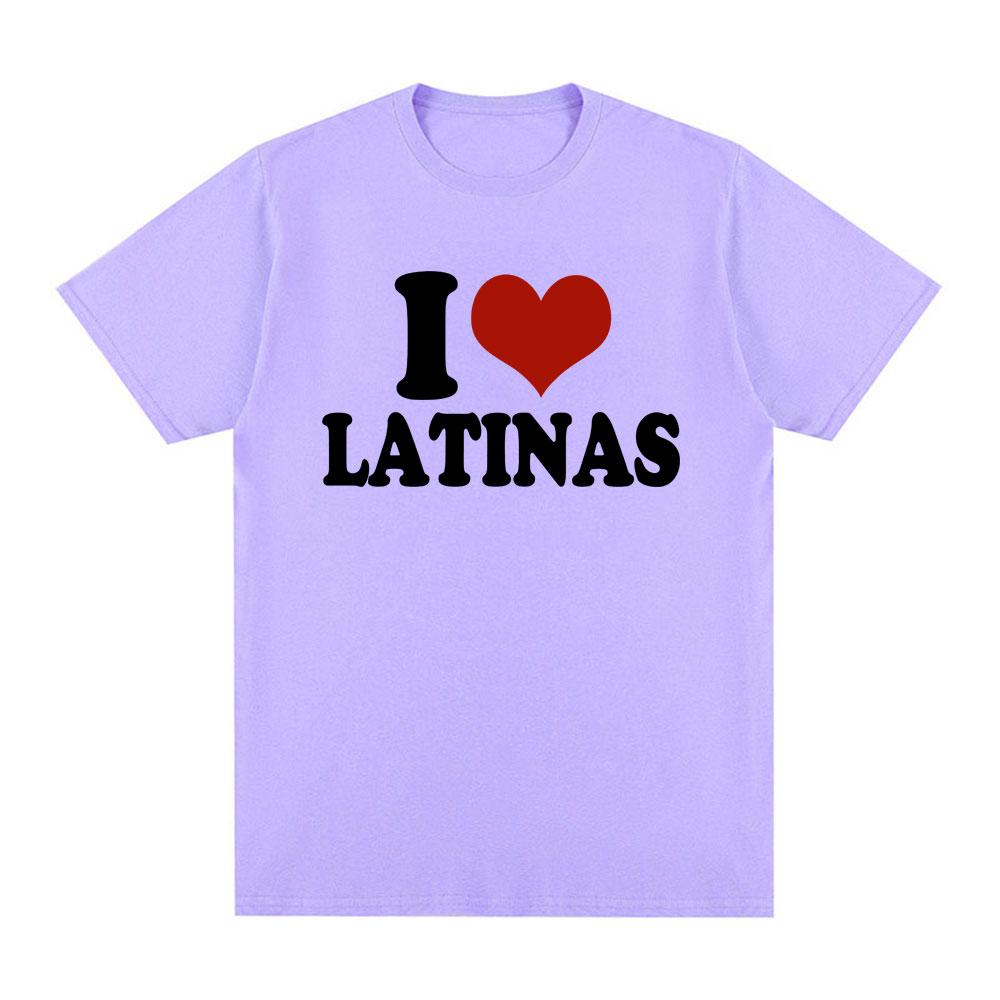 Funny Red Heart Love Latina I Love Latinas Tshirt Unisex Women Clothing Fashion Hip Hop Tshirts Cotton Loose T Shirts Streetwear