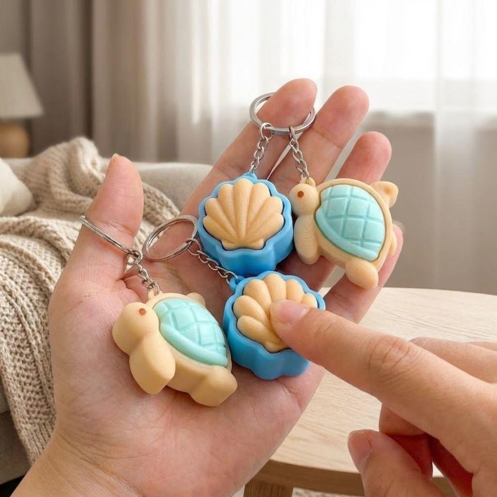 Cute Animal 3D Printed Keychain Mini Button Clicker Keyring Fidget Sensory Toy  Gift Giving