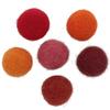 Felted Wool Pom Poms - Red/Orange - 2.5 Cm - 12 Pcs