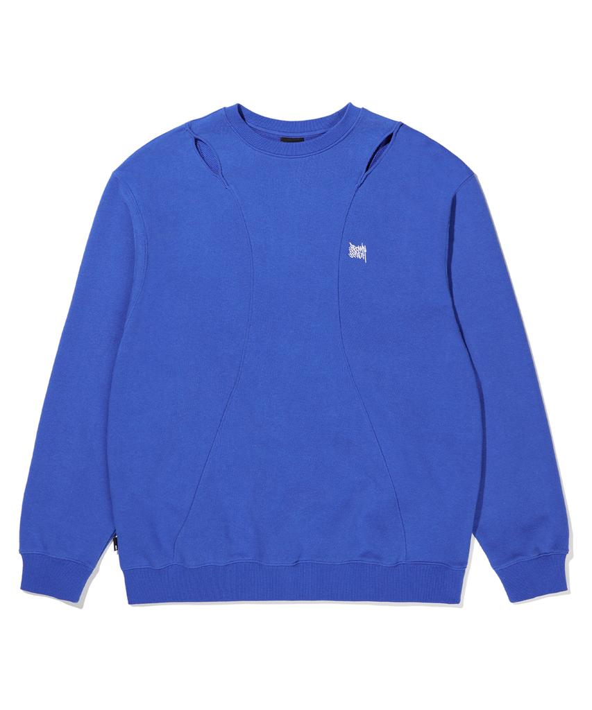 BROWNBREATH W Line Shoulder Crewneck - Blue