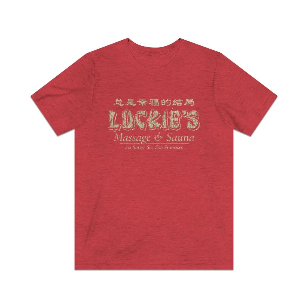 Мужская футболка Luckie's Massage & Sauna 1974 Vintage