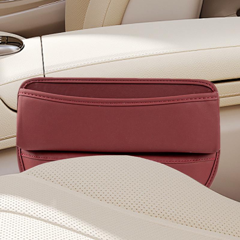 Заполнитель щели между сиденьем и консолью, Бокс для хранения сбоку, Кожаный органайзер для переднего сиденья автомобиля, Заполнитель щели, Бокс для хранения внутри автомобиля