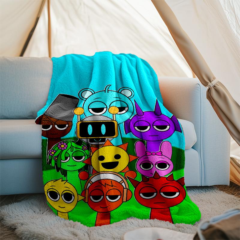 Sprunki Theme Printed Blanket - Perfect for Couch, Bed, Travel & Outdoor Use | Machine Washable, Cozy & Durable.
