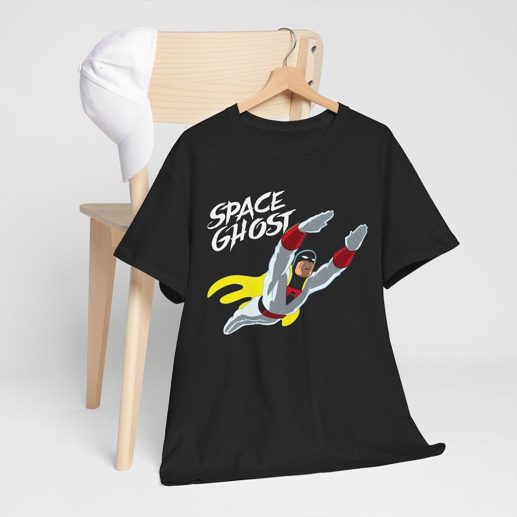 Space Ghost Retro Cartoon Black Royal Navy Tees T-Shirt Size S-5XL
