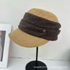 Light luxury Yamamoto style new retro pleated newsboy hat women's autumn versatile equestrian hat showing face small metal label cap