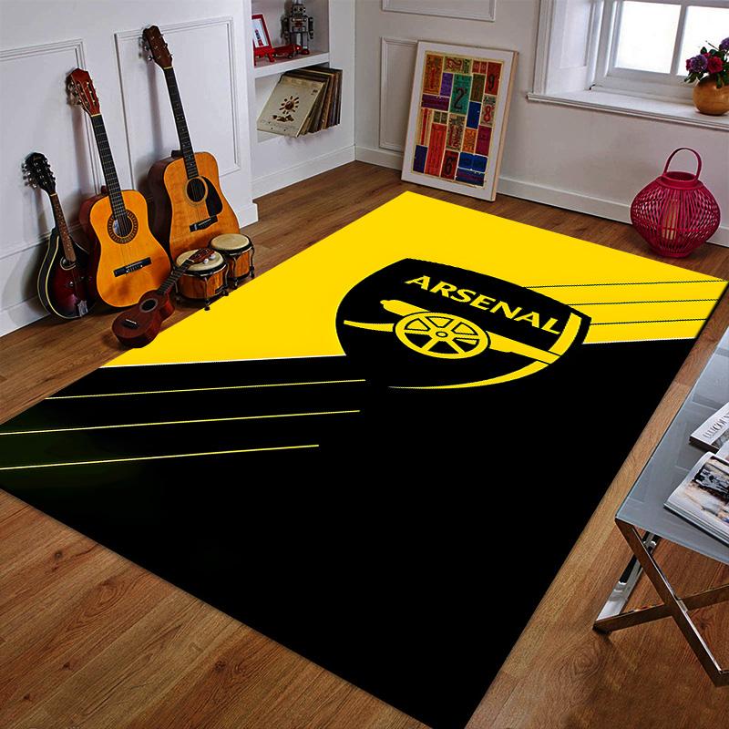 Arsenal Logo Yellow and Black Design Patterned carpet a non slip rug suitable for all seasons and any setting, gift