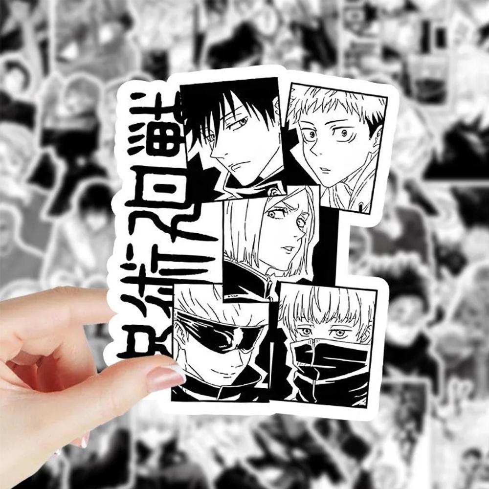 10/30/50/100 шт. Черно-белые наклейки Аниме Jujutsu Kaisen Японский мультфильм Граффити Наклейка DIY Гитара Скейтборд Крутая наклейка