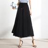 Spring Summer Chiffon Trousers Women's Tall Waisted Pleated Floating Nine Ice Silk Wide Leg Trousers Thin Skirt Trousers Draping  Leisure Trousers