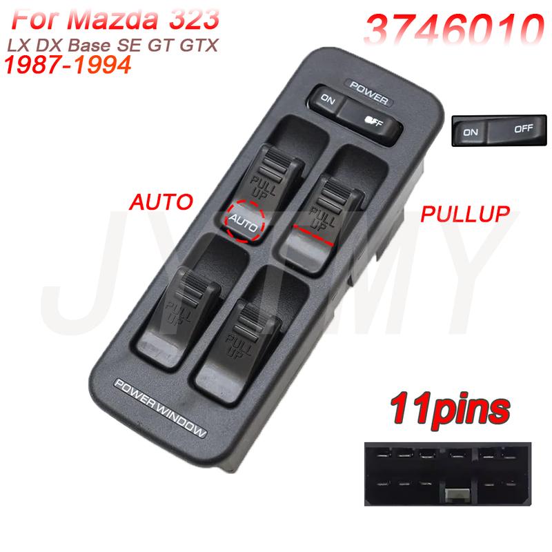 Car Accessories Window Switch for Mazda 323 LX DX Base SE GT GTX 1987-1994 Driver Side Electric Master Lifter Control Button