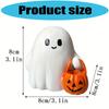 Halloween Glowing Ghost Decor LED Light Up Resin Figurine Battery Powered Tabletop Ornament For Home Party Decoration