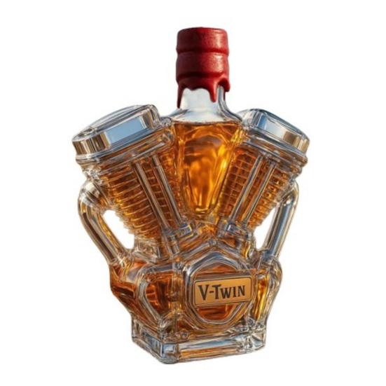 Whiskey Bottle Motorcycle Engine Decanter Handmade Glass Bottle Mechanical Aesthetics