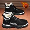 Men Snow Boots Winter Anti Slip Plush Indoor Warm Cold Proof Snow Boots High Top Platform Lace Up Outdoor Sport Work Boots