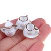 8 шт. 1/12 кукольный миниатюрный столовый сервиз фарфоровый чайный сервиз тарелки чашки