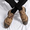 New Handcrafted Luxury Leather Shoes for Men Retro Carved Brogue Shoes Men Lace Up Suede Leather Casual Shoes Oxford