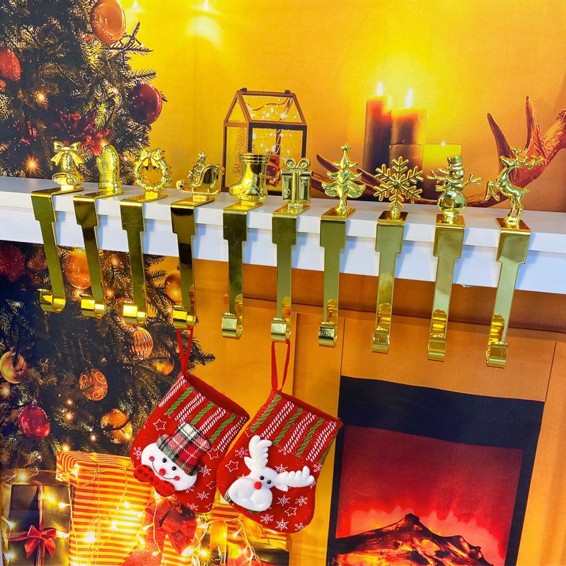 1 шт. Рождественский кулон Снежинка Лось Снеговик Форма дерева Металлический крючок для двери камина Шкаф Рождественская вечеринка Навидад Декор года