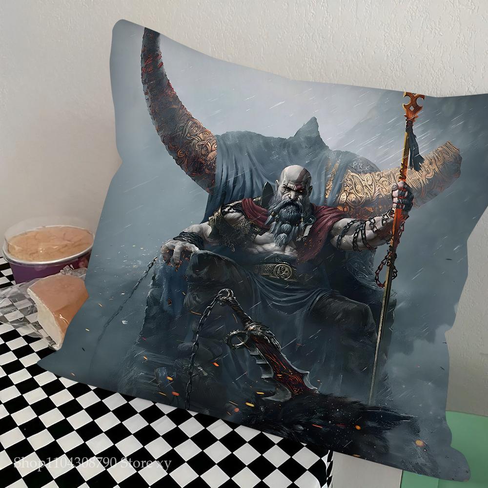 Игровой G-God Of War Ragnarok Наволочка Квадратная Подушка Спальня Диван Отдых Комфортная Подушка Автомобиль Гостиная Домашний Декор