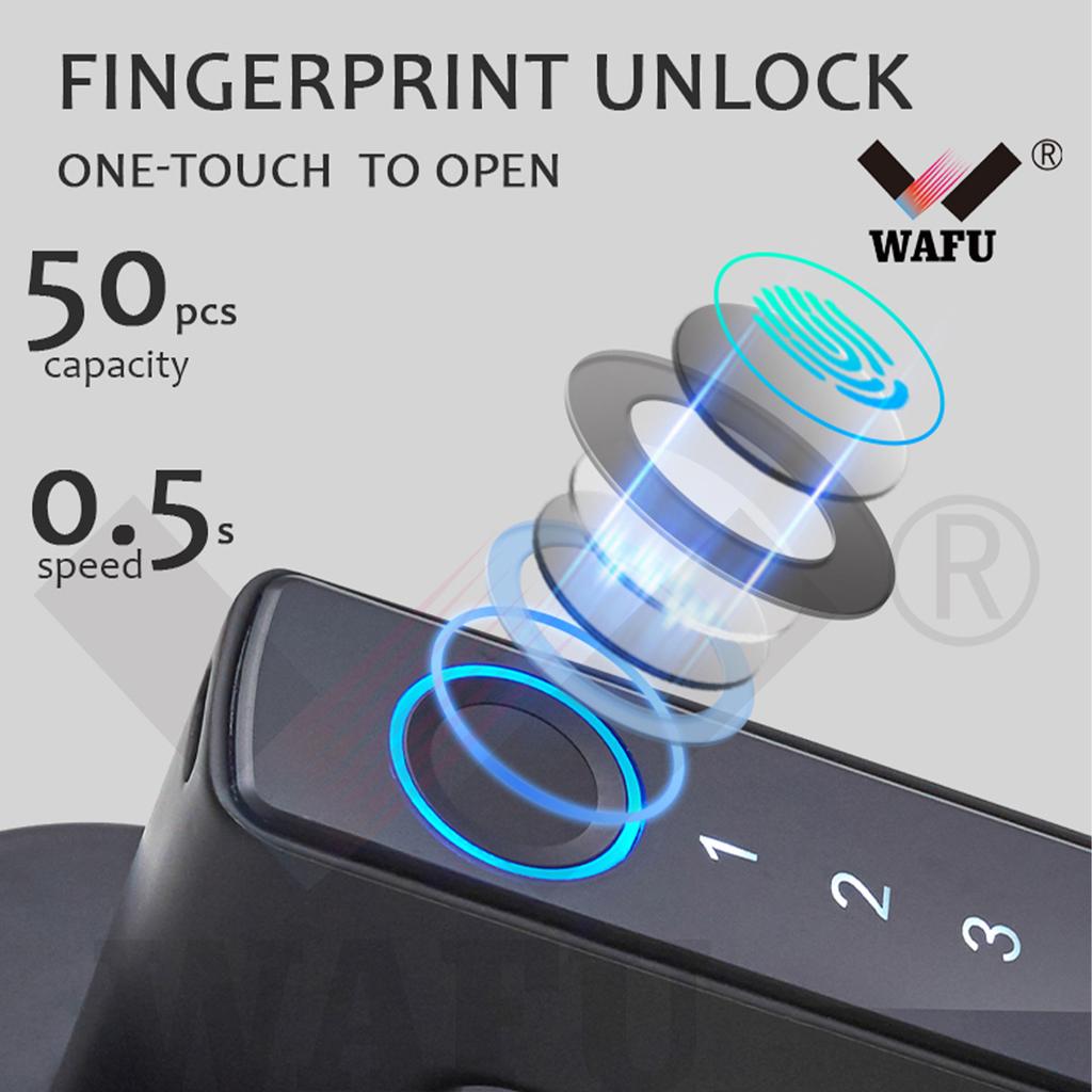 Wafu Smart Lock Бесключевой входной дверной замок с ручкой шлюза BLE Парольный дверной замок с пультом дистанционного управления TY App
