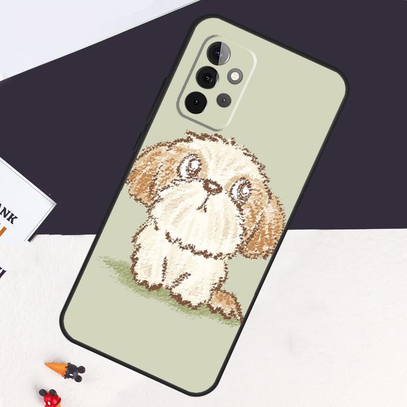 Cartoon Shih Tzu Dog Case For Samsung Galaxy A14 A55 A06 A05 A36 A26 A16 A54 A34 A22 A32 A52 A35 A15 A53 A13 A56