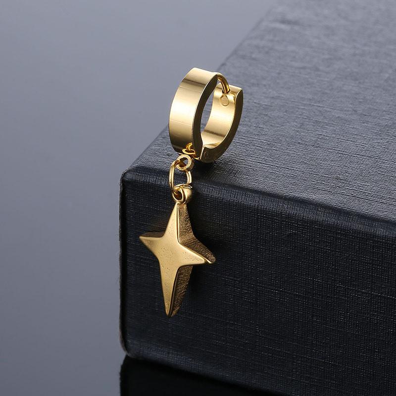 Classic Design Punk Cross Pendant Earrings Stainless Steel Simple Geometric Stud Ear Jewelry Party Gifts For Women Girls