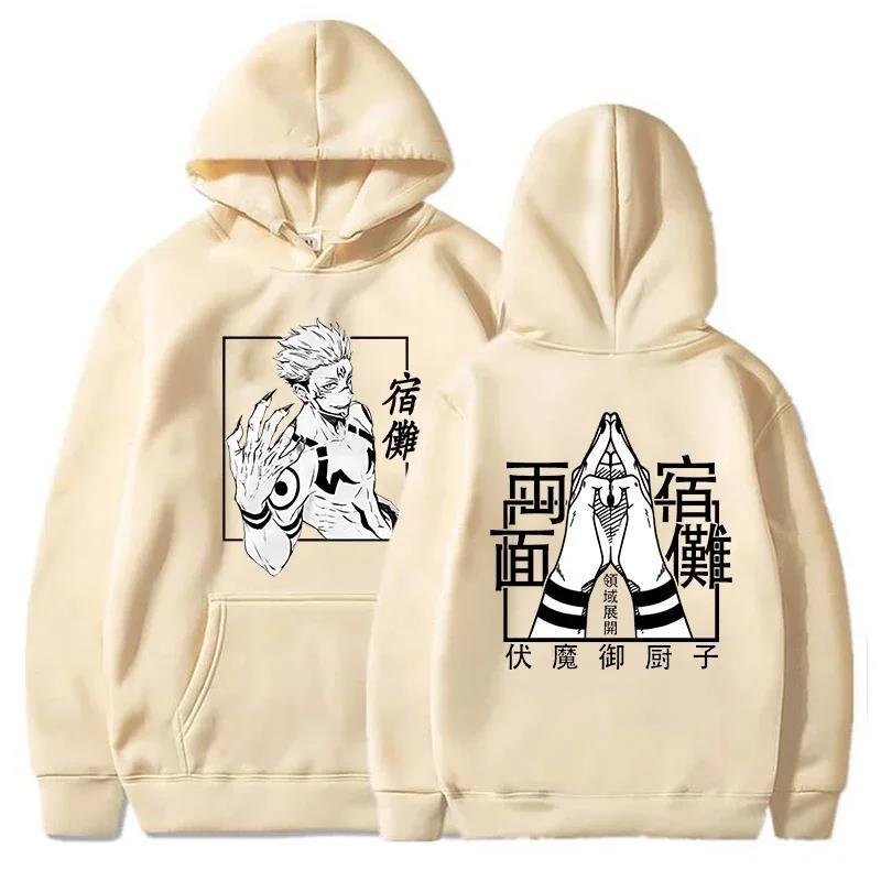 Модный аниме худи с принтом Ryomen Sukuna из Jujutsu Kaisen, толстовки с длинным рукавом, женские пуловеры в стиле харадзюку