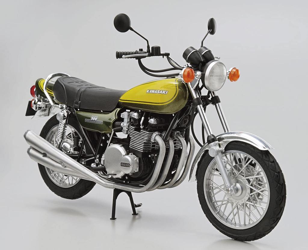Aoshima Bunka Kyozaisha The Bike Series Kawasaki Z1 900 SUPER4 1973 Пластиковая модель с кастомными деталями 1/12 № 47