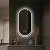 Oval LED Smart Vanity Mirror, Anti-Fog, Wall-Mounted for Bathroom Use.