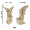 14cm Angel Figurines White Gold Sculpture Collectible Resin Statue Desktop Bookshelf Small Object Home Decoration Bedroom