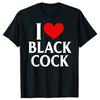 Смешная футболка I Love Black Cock Красное Сердце Летняя Мужская Одежда Модные Футболки Хлопок Короткий Рукав Оверсайз Свободная Футболка Топы