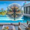 Colorful Dragonfly 3D Wind Spinner Metal Outdoor Decor for Garden Patio Yard Vibrant Wind Chime Thanksgiving Christmas Holiday Decoration