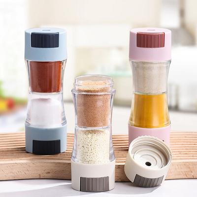 Стеклянная банка для специй с видимым содержимым, большая вместимость, хорошая герметичность, пищевой пластик, пылезащитная, многоразовая, дозирующая, для соли, специй, приправ, бутылка для хранения, кухня