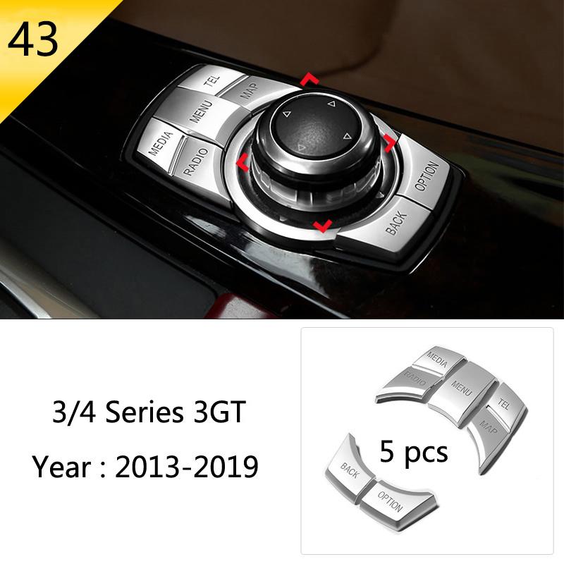Car Styling Carbon fiber interior button panel Decoration Cover Trim Sticker frame For BMW 3 Series F30 3gt F34 F32 Accessories