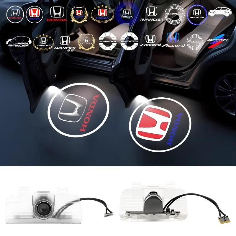 For Honda FitDA2Pcs LED Car Door Projector Car Welcome Light For Honda Civci FIT CRV Accord Jazz HRV Dio Stepwgn Prelude Odyssey City CRX Pilot