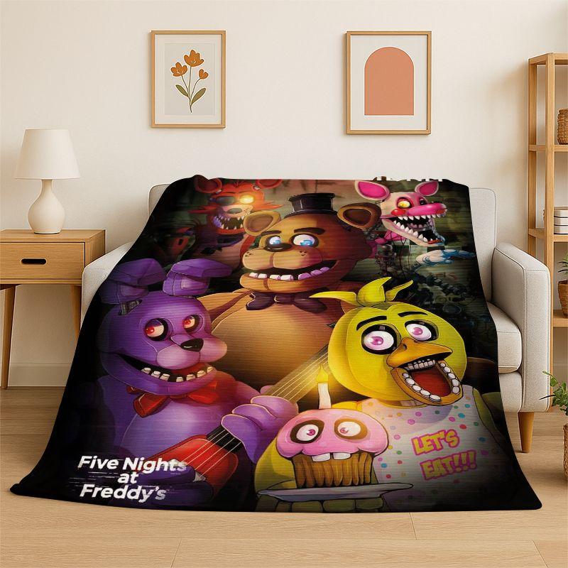 Игровой хоррор F-FNAF Фредди Мягкое фланелевое одеяло, Теплое уютное одеяло для кровати, Дивана, Софы, Спальни, Гостиной, Путешествий, Пикника