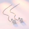 Новая 925 пробы стерлингового серебра Женский кулон в виде линии уха Модная роскошная квадратная цепочка для ушей Высококачественная пара сережек из циркония Ювелирные изделия в подарок
