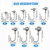 Big Jigs Head Fishing Hook 50-20Pcs/box All Size 1-20g Round Ball Jig Heads Hooks Weedless Long Shank for Soft Worm Bait Fish