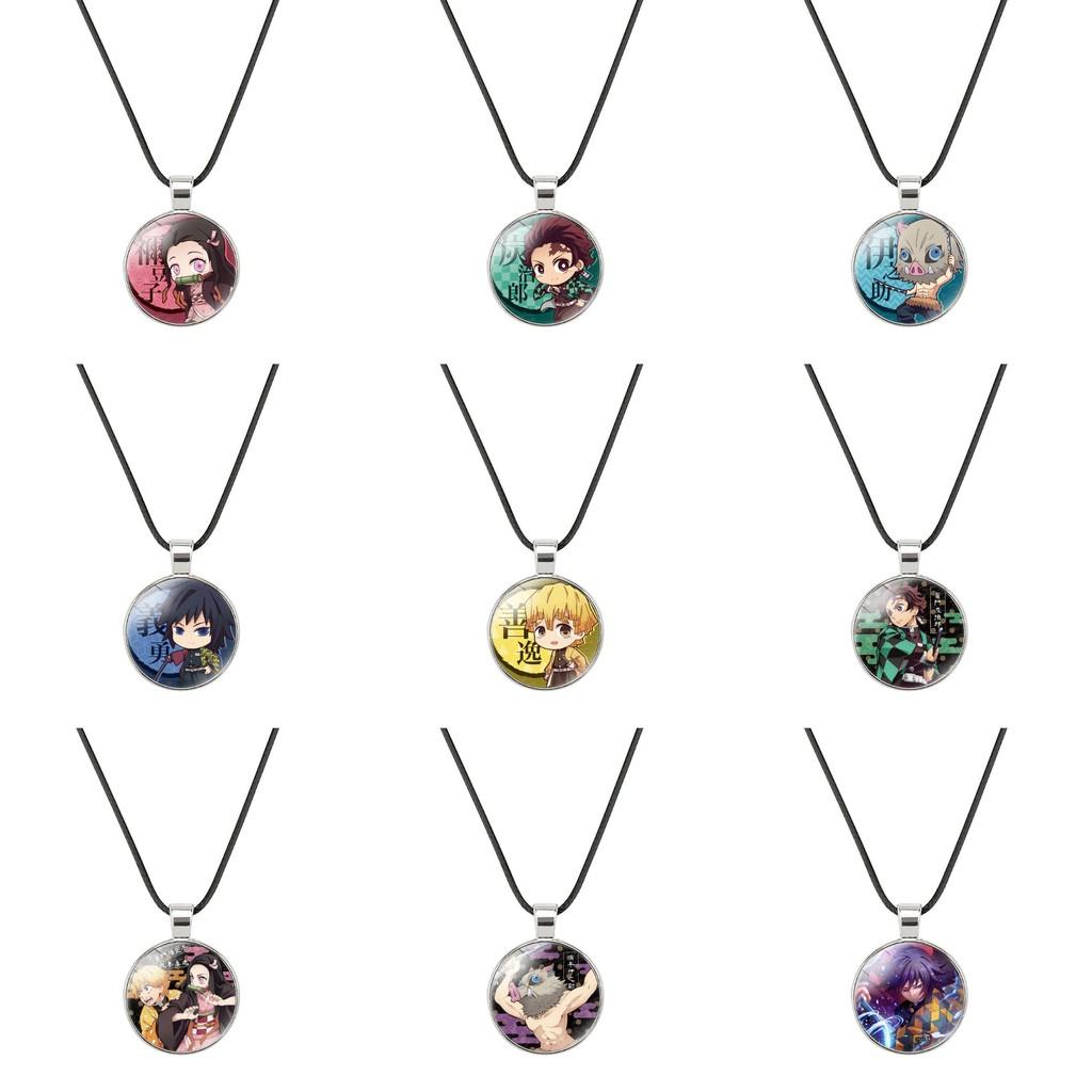 Charming Demon Slayer Time Gem Pendant Necklace With Durable Alloy And Soft Rope