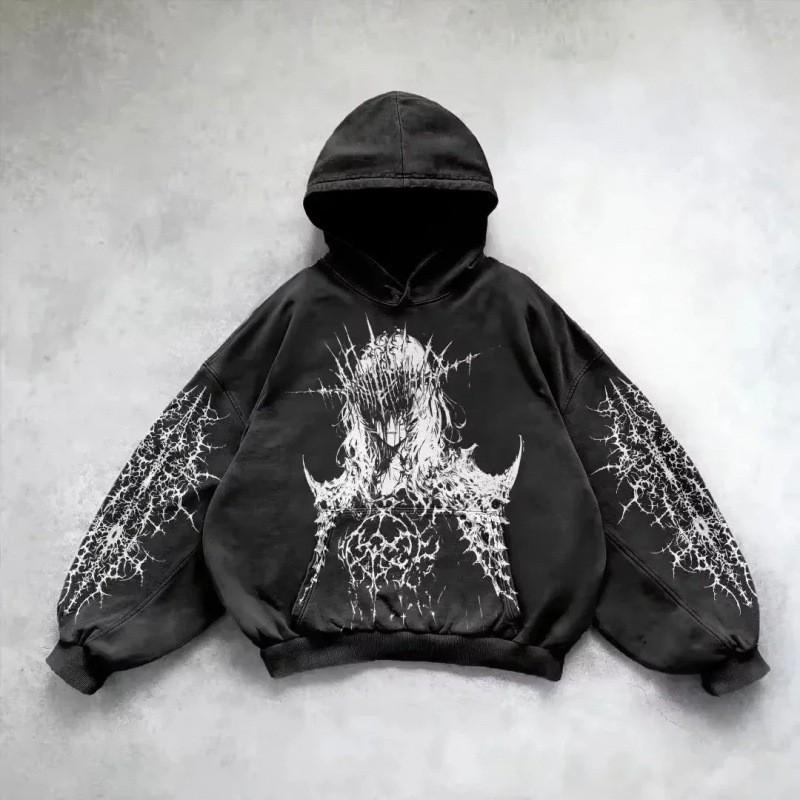Mens 3D Printed Hooded Sweatshirt Unisex Streetwear Loose Fit Long Sleeve Pullover Casual Top