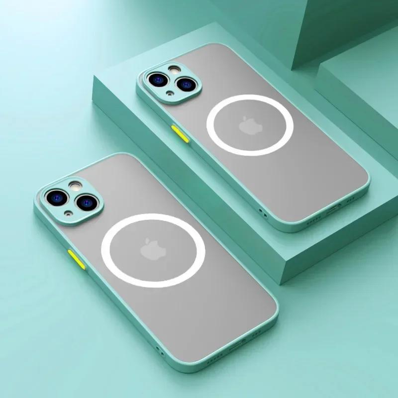 Роскошный магнитный чехол с беспроводной зарядкой для Magsafe для iPhone 15 14 13 12 11 Pro Max X XR XS 7 8 Plus, мягкий противоударный чехол из ТПУ