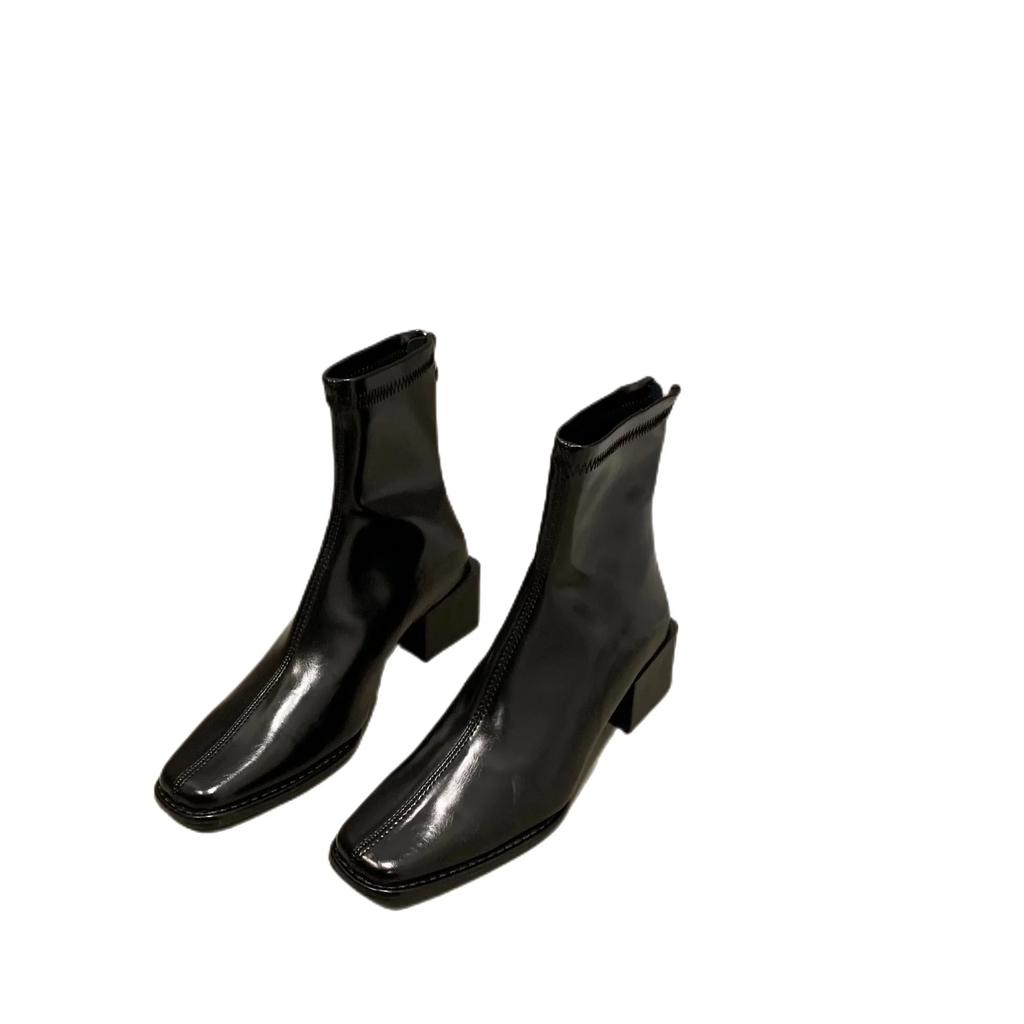 Fashion Winter Ankle Boots Women Shoes Fashion Square Toe High Heel Short Boats Ladies Elegant Morder Bootties 2024