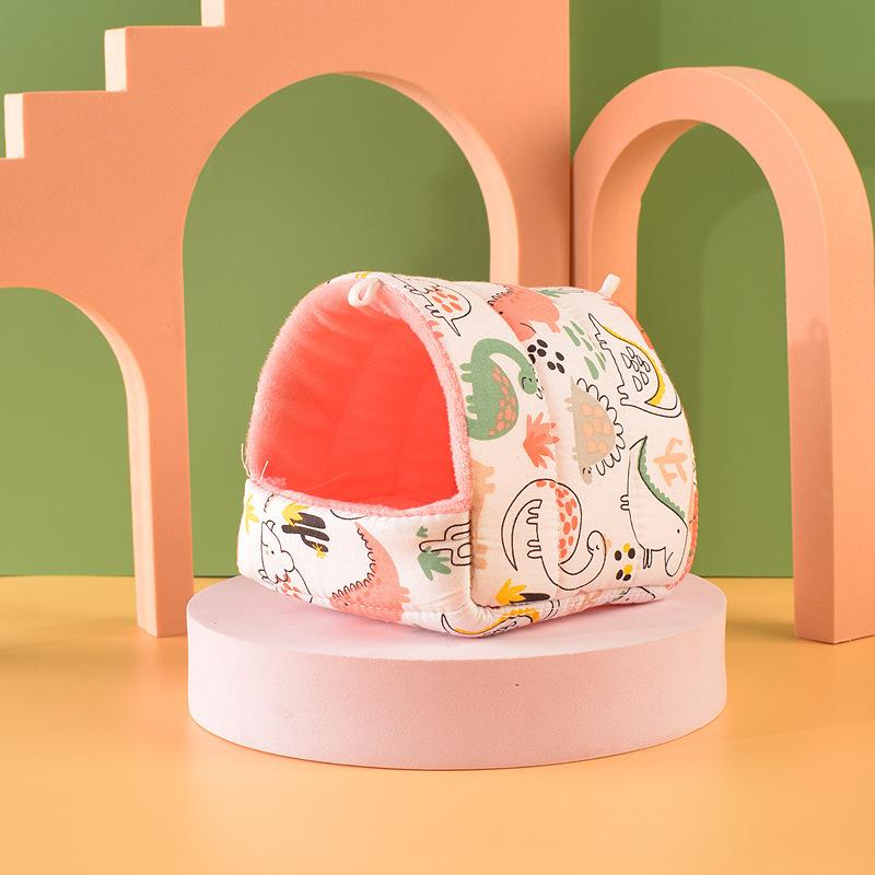 Cute Cartoon Rabbit Hamster Nest Small Animal Sleeping Bed Winter Warm Velvet Mat Pet Cage Accessory for Guinea Pig Mice Rat