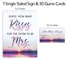 Inkdotpot How Many Kisses For The Soon To Be Mrs White Nature Bridal Shower Game 1 Sign   30